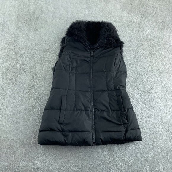 Moda International Jackets & Blazers - Moda international Puffer Vest Fax Fur Hood Reversible Womens Outerwear M C223